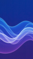 Abstract background with blue and purple blended waves moving diagonally across the frame in a smooth blurred gradient