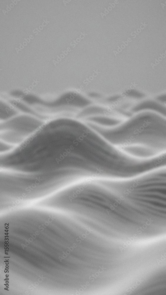 Aufkleber abstract monochrome image featuring soft blurred flowing wavy patterns and gentle undulating hills