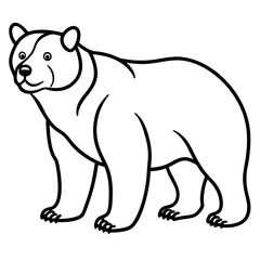 Spectacled Bear Silhouette Clean Line Style