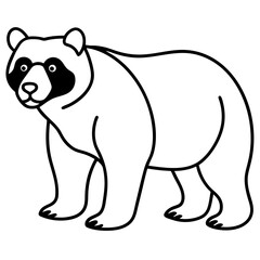 Spectacled Bear Silhouette Clean Line Style
