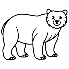 Fototapeta premium Spectacled Bear Silhouette Clean Line Style