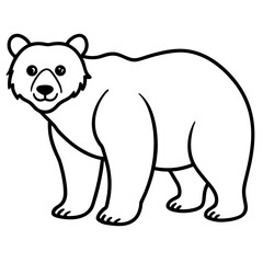 Spectacled Bear Silhouette Clean Line Style