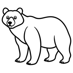 Spectacled Bear Silhouette Clean Line Style