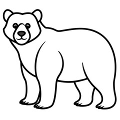 Spectacled Bear Silhouette Clean Line Style