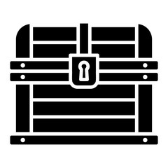 Chest with a padlock icon illustration