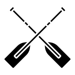 Crossed Paddle Illustration on White Background