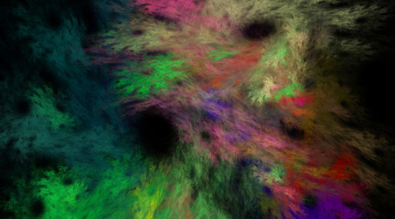 Fractal colored abstract on black background
