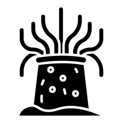 Anemone Sea Ocean Aquatic Marine Life Vector Icon