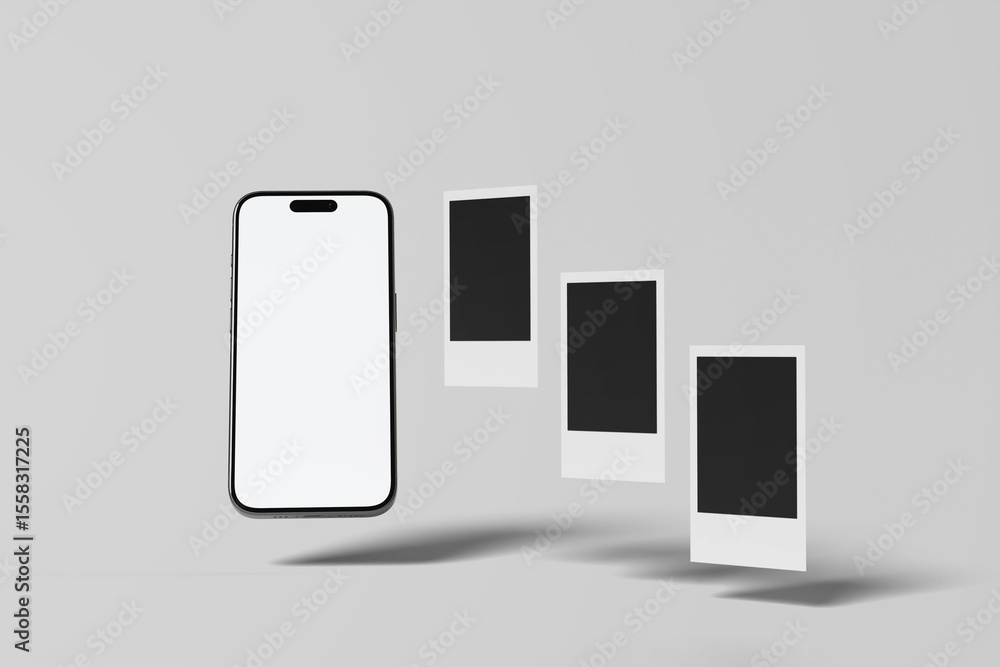 Aufkleber realistic smartphone mockup. mobile phone vector with isolated on white background. device front vie