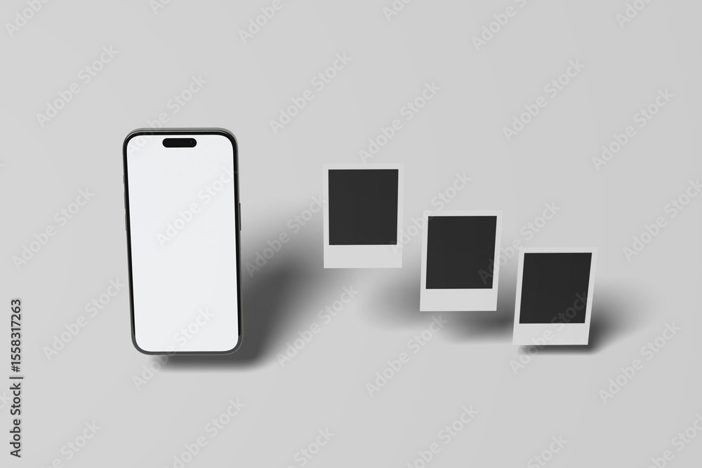 Aufkleber realistic smartphone mockup. mobile phone vector with isolated on white background. device front vie