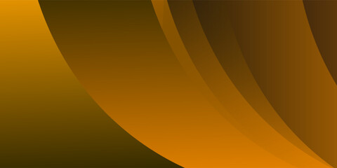 Simple modern dark yellow and black abstract background for wide banner. Luxurious dark yellow background with 3D overlapping layers.