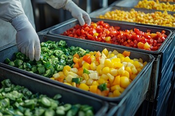 Obraz premium The remaining raw materials from food preparation are prepared to be recycled into fertilizer, Generative AI