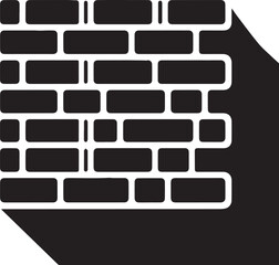 Brick wall icon silhouette