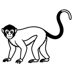 Spider Monkey Ink Line Art