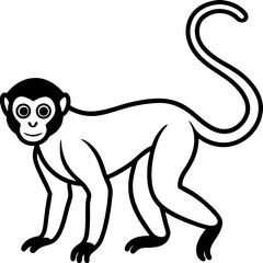 Spider Monkey Ink Line Art