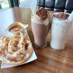 breakfast with coffee and milk