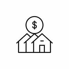 Dollar Building icon vector