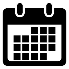 Logo agenda. Icono silueta de calendario