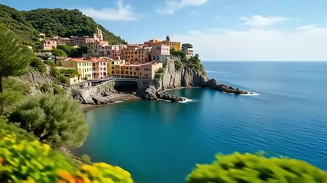 Explore the coastal charm of Manarola in Cinque Terre, a vibrant Italian village nestled on rugged cliffs overlooking the turquoise sea