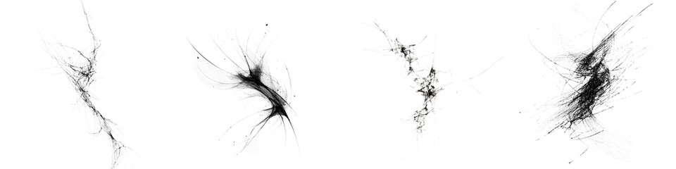 Abstract Ink Splatter Collection: Black and White Texture