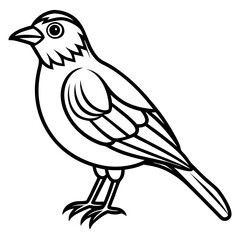 Weaver Bird Silhouette Vector Drawing