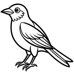 Weaver Bird Silhouette Vector Drawing
