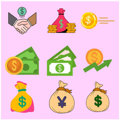 Currency Dollar Euro Vector Set 4