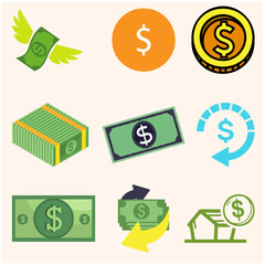 Currency Dollar Vector Set 2