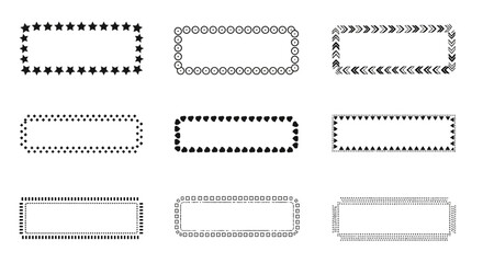 Fototapeta premium Decorative Frames Collection - Star, Circle, Triangle Borders