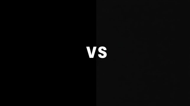 Versus Screen on Split Black Background for Competition and Comparison
