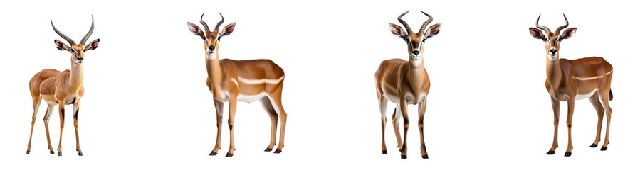 Fototapeta premium A collection of male impalas isolated on a transparent background