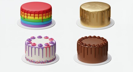 Assortment of cakes for dessert