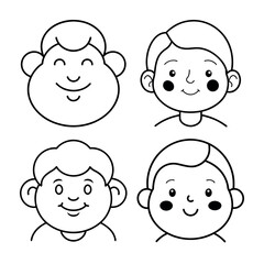Cheeks Outline Line Art Facial Vector