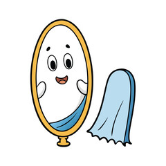 Ethereal ghost hand emerges from a reflective surface on a clean white background