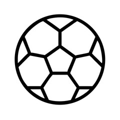 Simple black and white soccer ball icon in geometric style  