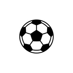 Fototapeta premium Black and white soccer ball icon with hexagonal patterns 