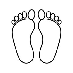 Toes Outline Line Art Vector Style