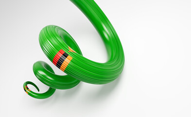 3d Flag of Zambia 3d Spiral Glossy Ribbon Flag Isolated On White Background 3d Illustration