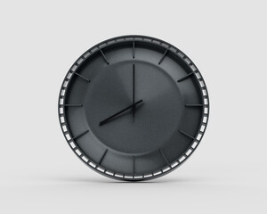 A Modern Charcoal Black Wall Clock 08:00 Eight O'Clock 8:00 For Modern Interiors 3D Illustration