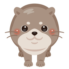正面から見たカワウソのイラスト