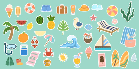Summer Beach Sticker Set
