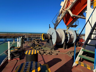 ship in port, aft mooring station