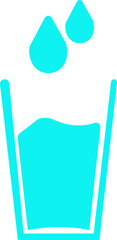 Water glass icon.filled flat sign, solid pictogram isolated on white. Drinking water drops glass.Water glass or cup water icon symbol. Glass of drink water symbol in the restaurant or cafe.