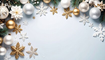 Fototapeta premium Festive holiday decoration display winter wonderland image cozy home aerial view celebration theme