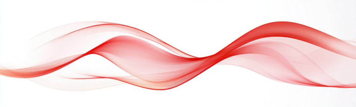 Abstract red curved line with light effect on transparent background for web banners, UI designs, and digital decorations as vector element.
