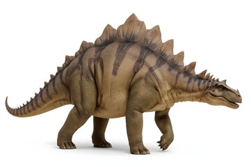 Fototapeta premium Stegosaurus walking, isolated, prehistoric, 3D render, educational