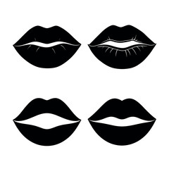 Lips Silhouette Vector Facial Art