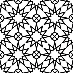 Abstract Geometric Black and White Seamless Pattern Design