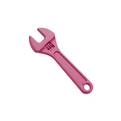 Obraz premium 3d Red Wrench of Mechanic Tool Icon. Isolated on white background. Cartoon plastic style icon. 