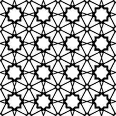 Abstract Geometric Black and White Star Pattern Seamless Texture Design